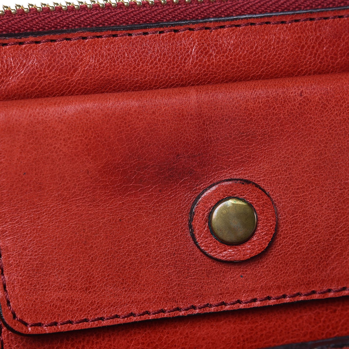 Lambskin Large Heloise Satchel Vermillion Red