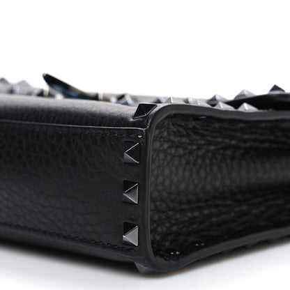 Valentino Garavani Pebbled Calfskin Monochrome Medium Rockstud Flip Lock Crossbody Bag Black 9 of 9