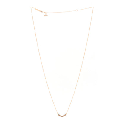 Tiffany 18K Rose Gold Mini T Smile Pendant Necklace 3 of 5