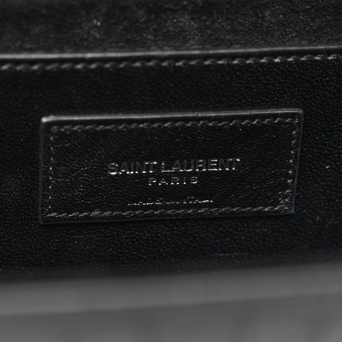Calfskin Crocodile Embossed Classic Monogram Tassel Clutch Black