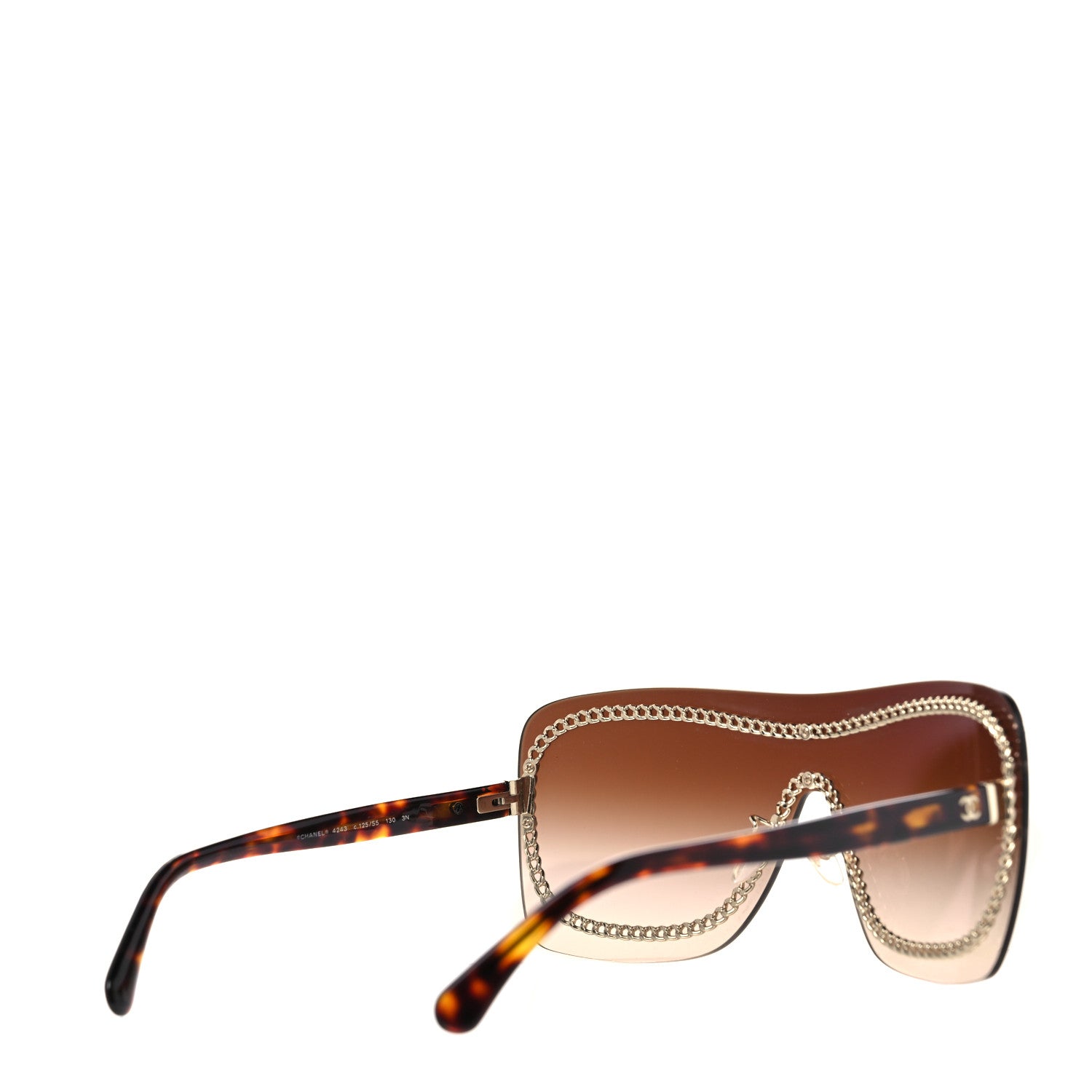 Chanel Rimless Shield Sunglasses 4243 Gradient Tortoise 3 of 8