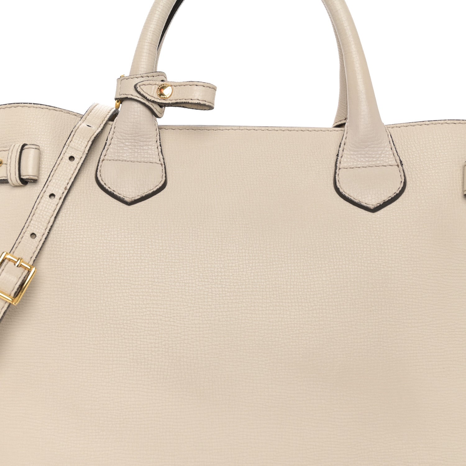Burberry Derby Calfskin House Check Medium Banner Tote Limestone 8 of 18