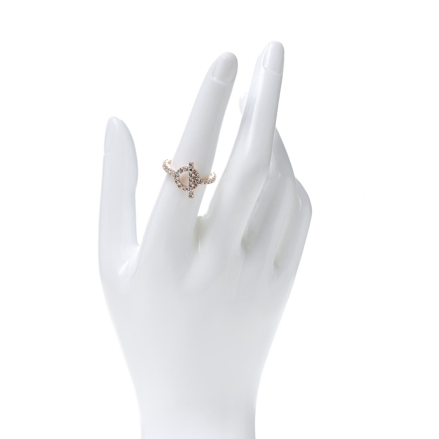Hermes 18K Rose Gold Diamond Finesse Ring 55 7.25 2 of 6