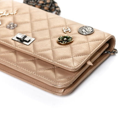 Chanel Metallic Calfskin Lucky Charms Casino 2.55 Reissue Wallet On Chain WOC Beige 12 of 14