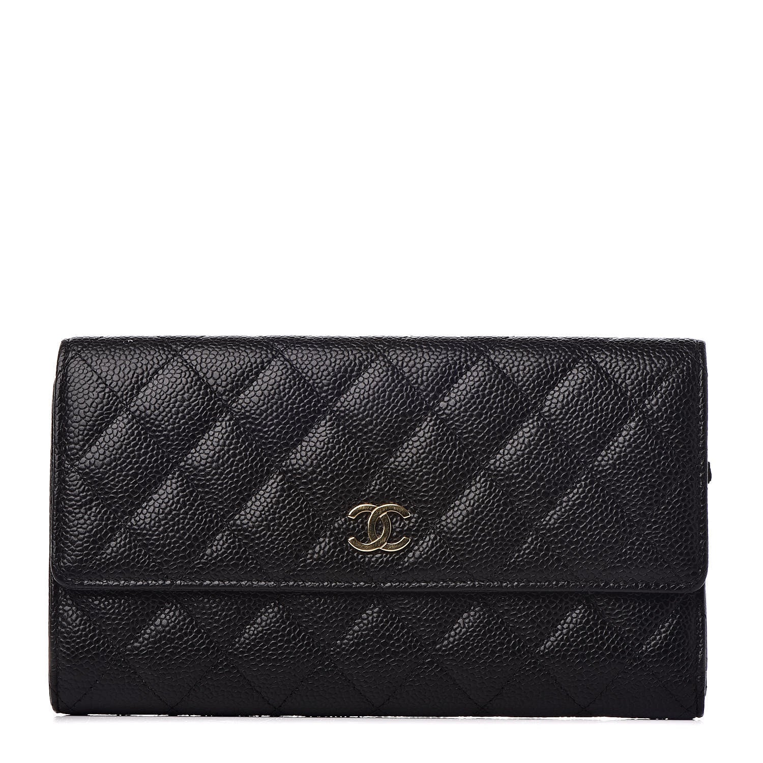 Chanel Caviar Quilted Large Flap Wallet Black 1 of 10