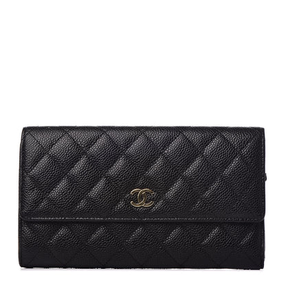 Chanel Caviar Quilted Large Flap Wallet Black 1 of 10