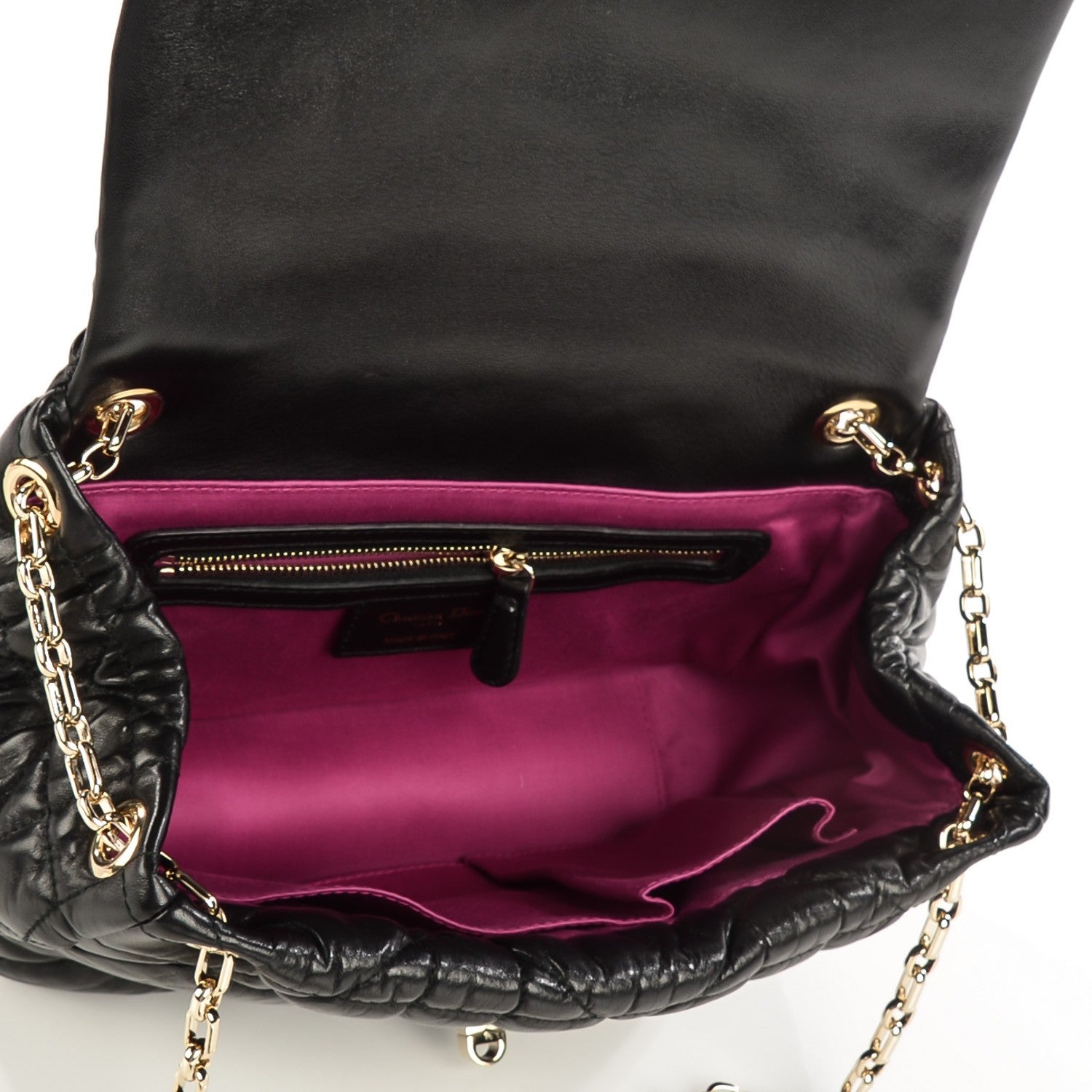 Christian Dior Lambskin Cannage Small Milly La Foret Shoulder Bag Black 5 of 7