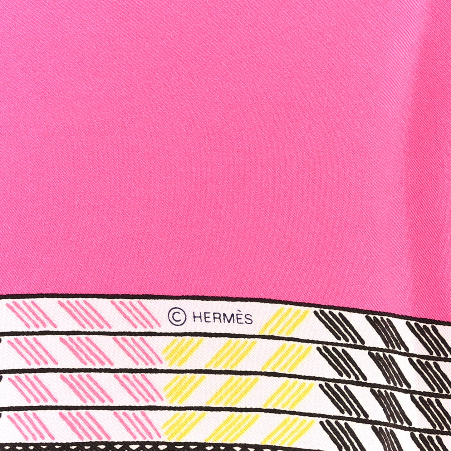 Silk Favori Du Faubourg Scarf 90 Rose Black Jaune
