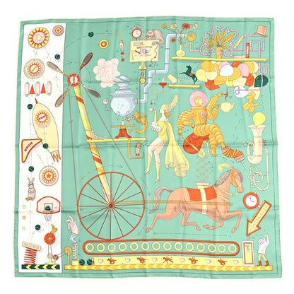 Hermes Silk Tea For Two Scarf 90 Vert Jade White 1 of 3