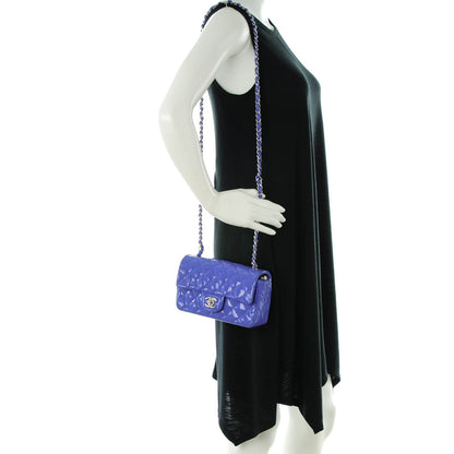 Chanel Patent Calfskin Quilted Mini Rectangular Flap Blue 2 of 9