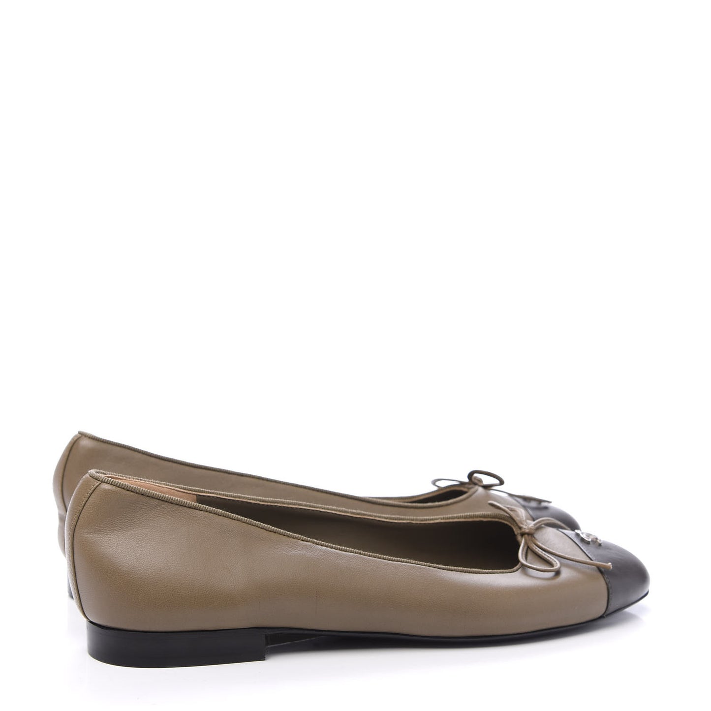 Lambskin Cap Toe CC Ballerina Flats 39 Brown