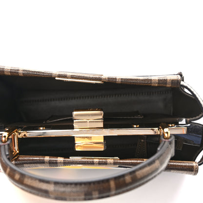 Fendi Glazed Fabric Vitello FF 1974 Hairdo Girls Inlay Mini Peekaboo Iconic Satchel Mogano Panna Multicolor 5 of 9