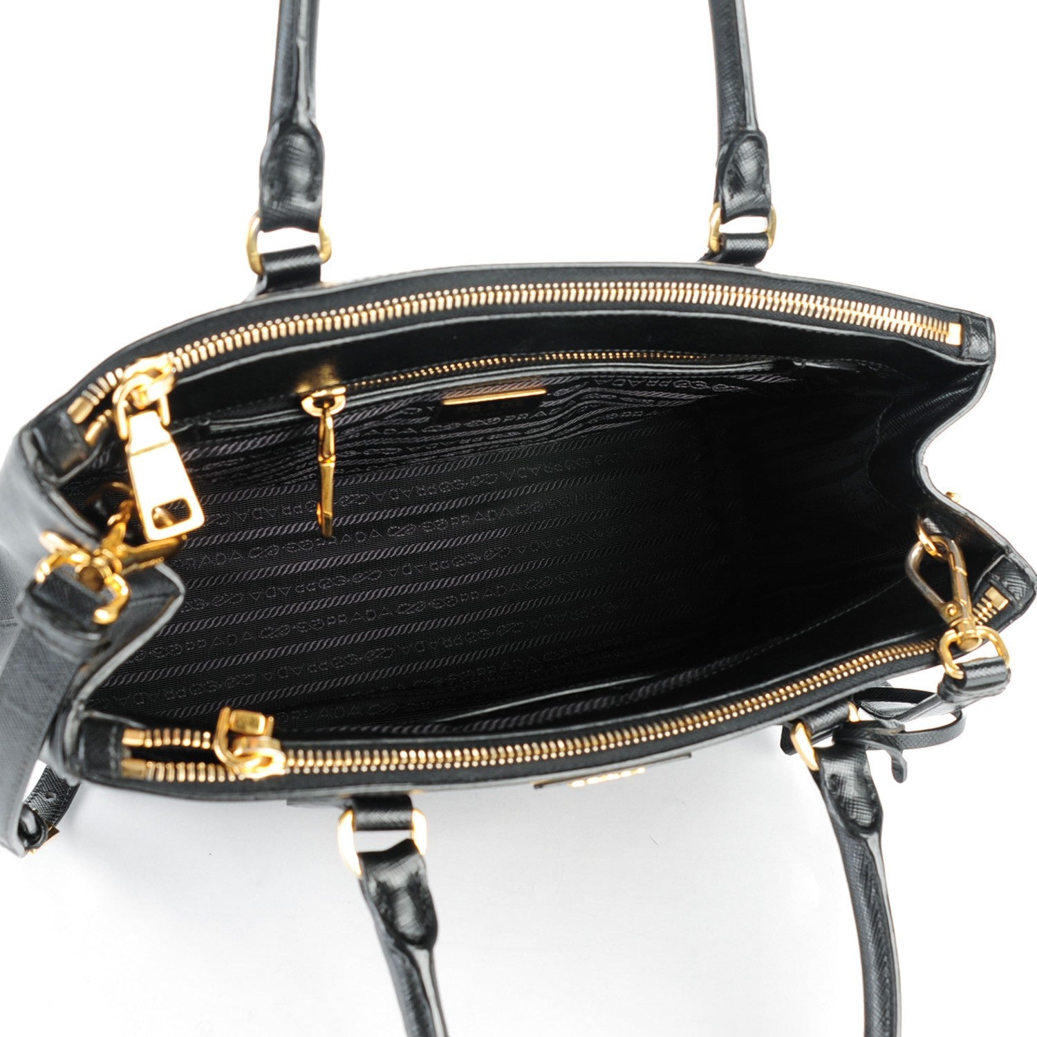 Prada Saffiano Small Galleria Double Zip Tote Black 5 of 8