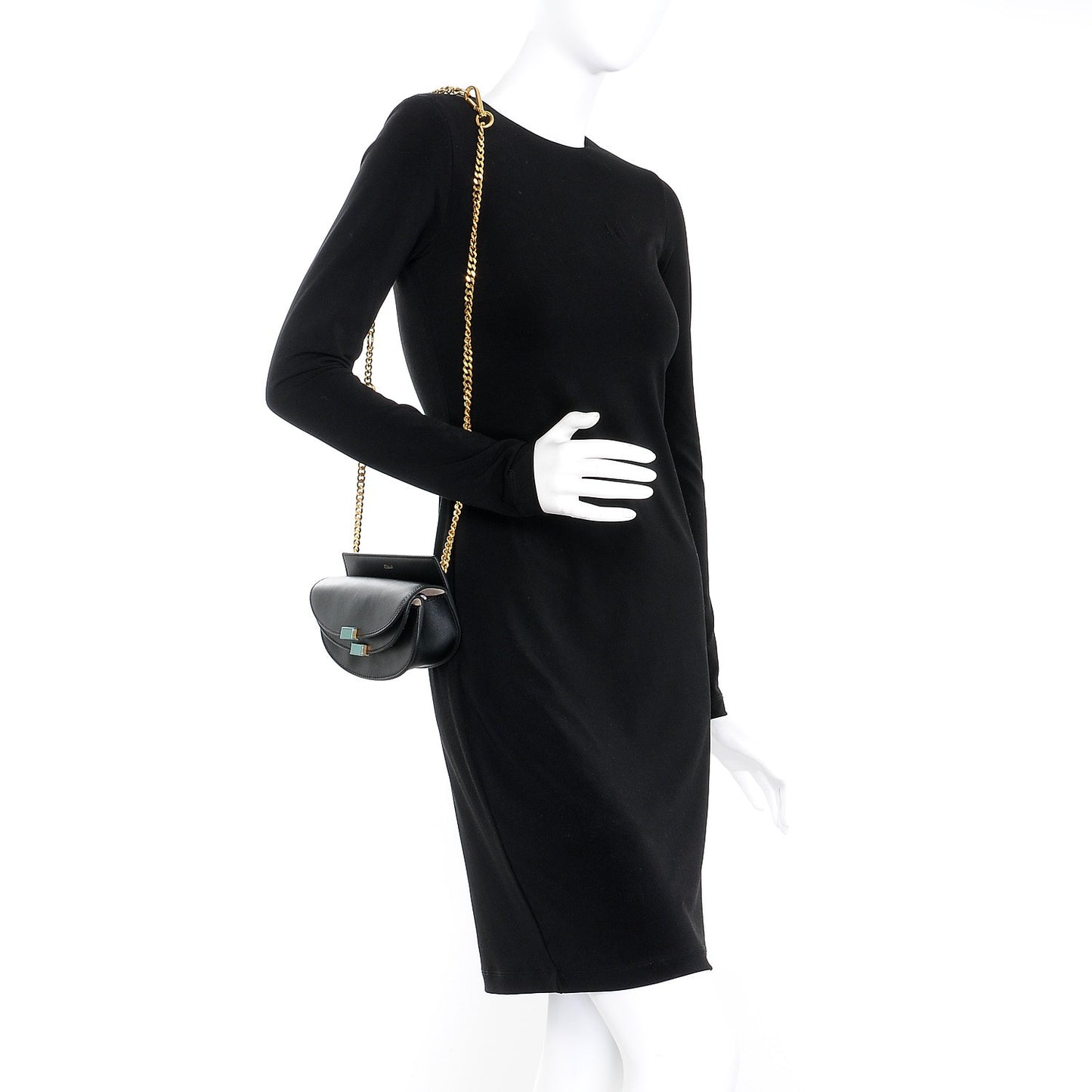 Calfskin Nano Georgia Crossbody Bag Black