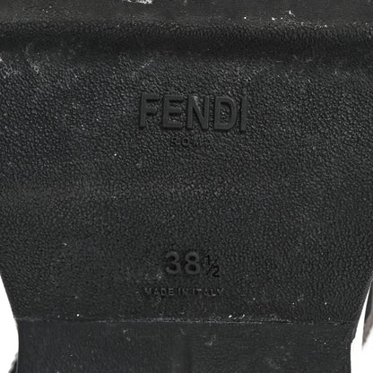 Fendi Stretch Knit Jacquard FF Lace-Up Sock Sneakers 38 Tobacco White Black 6 of 8