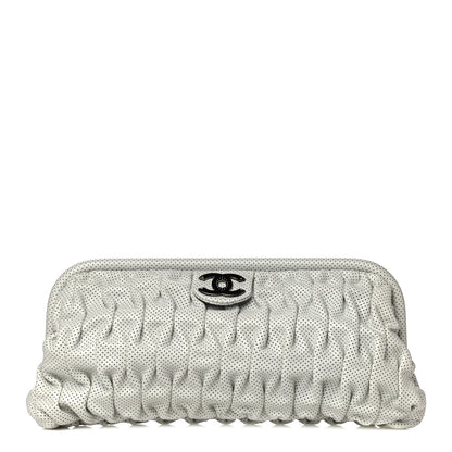 Chanel Lambskin Perforated Clutch White 1 of 10