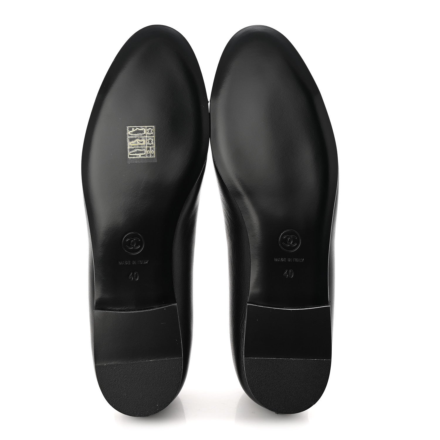 Chanel Lambskin Patent Cap Toe Ballerina Flats 40 Black 6 of 10