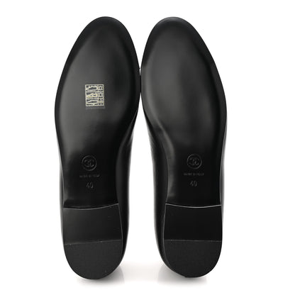 Chanel Lambskin Patent Cap Toe Ballerina Flats 40 Black 6 of 10