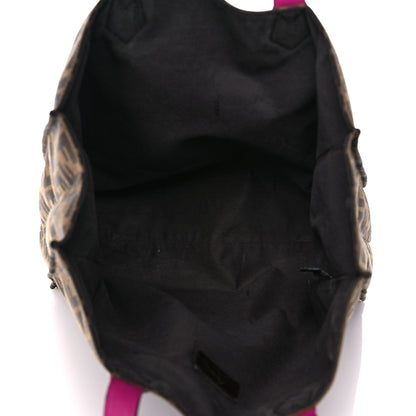 Fendi Zucca Vitello Elite Special Shopping Tote Tobacco Fuxia 5 of 16