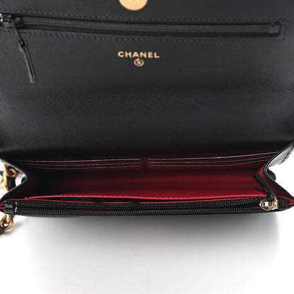 Chanel Lambskin Quilted Chanel 19 Wallet On Chain WOC Black 5 of 12