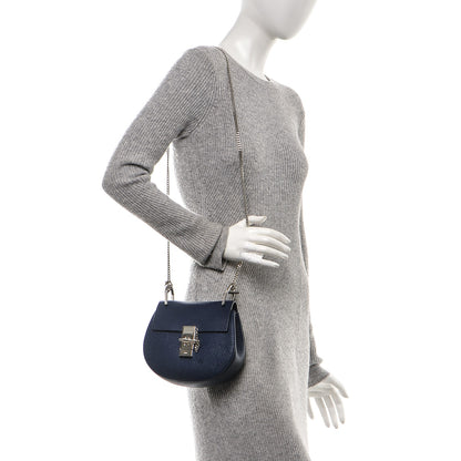 Chloe Grained Lambskin Mini Drew Shoulder Bag Royal Navy 2 of 7