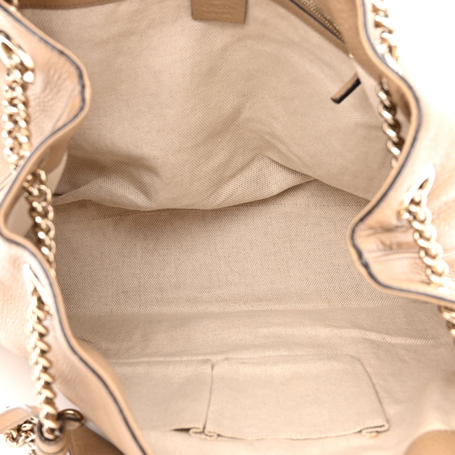 Gucci Pebbled Calfskin Large Soho Chain Shoulder Bag Camelia 5 of 13