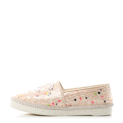 Chanel PVC Tweed CC Espadrilles 39 Coral White Transparent 1 of 9
