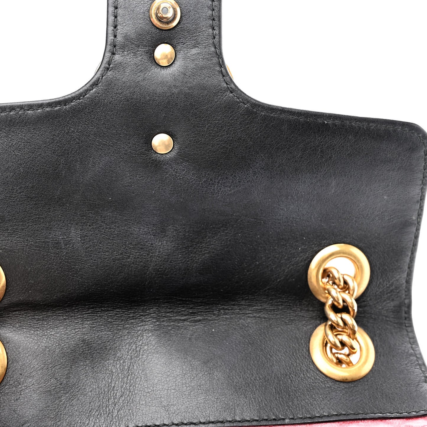 Calfskin Matelasse Mini GG Marmont Shoulder Bag Black White