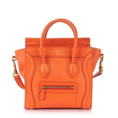 Celine Smooth Calfskin Nano Luggage Orange 1 of 8