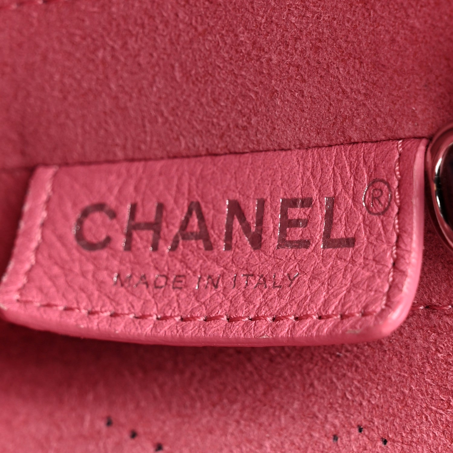 Chanel Calfskin Tweed Small Logo Eyelets Shopping Tote Navy Blue 6 of 15