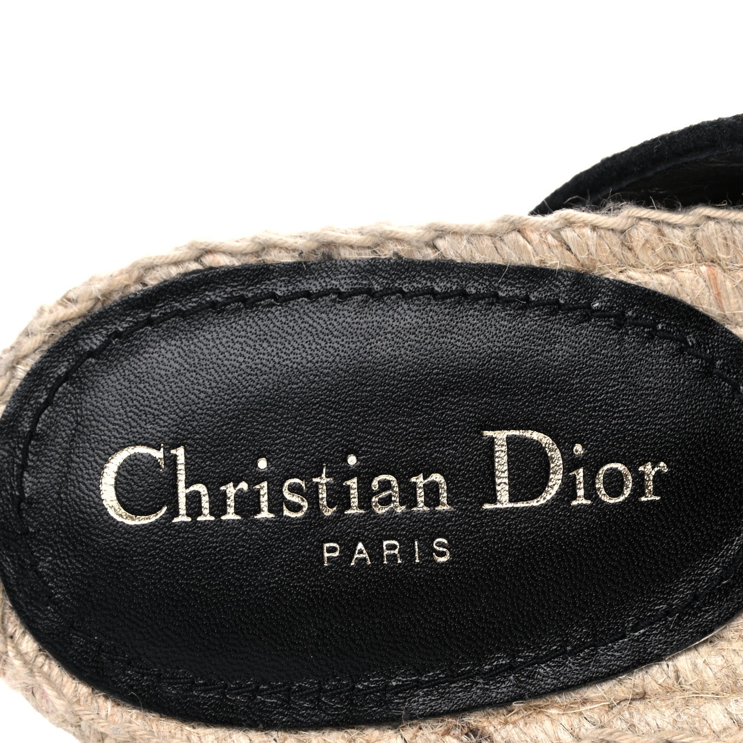 Christian Dior Canvas Embroidered Granville Espadrille Crisscross Flat Slide Sandals 41 Black 7 of 11