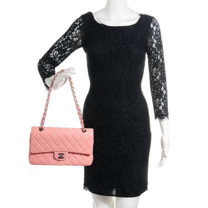 Chanel Patent Medium Double Flap Pink 2 of 9
