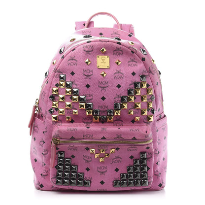MCM Visetos Studded Medium Stark M Backpack Pink 1 of 18