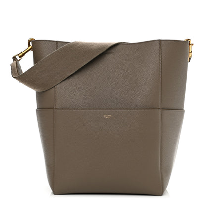 Celine Soft Grained Calfskin Sangle Bucket Bag Taupe 1 of 9