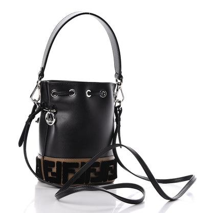 Fendi Vitello Liberty Velvet F is Fendi FF Bi-Color Mini Mon Tresor Bucket Bag Black Fango 3 of 11