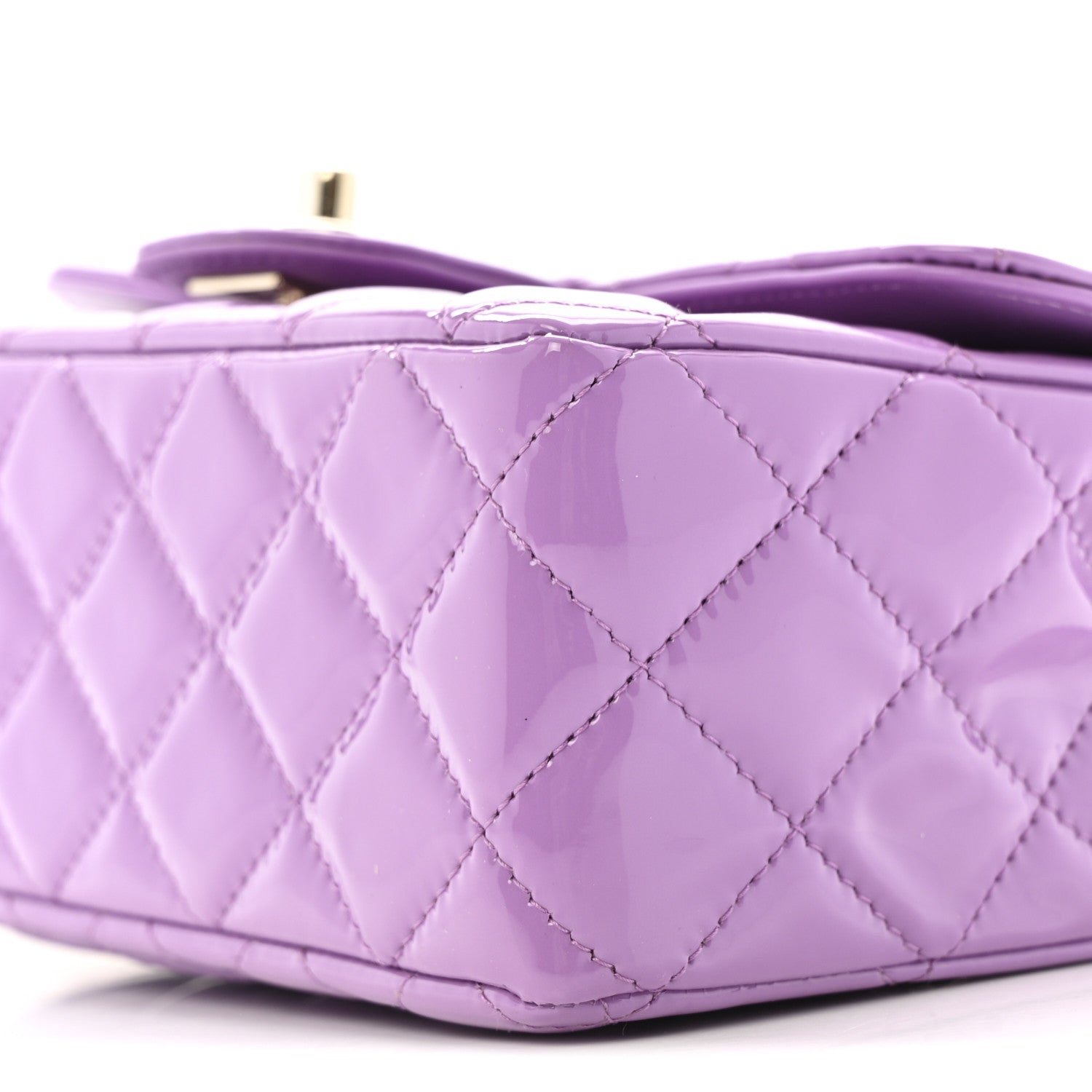 Chanel Patent Quilted Mini Rectangular Flap Purple 11 of 11