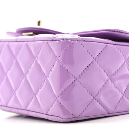Chanel Patent Quilted Mini Rectangular Flap Purple 11 of 11