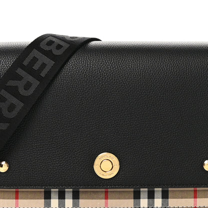 Burberry Grainy Calfskin Vintage Check Note Crossbody Bag Black 7 of 10