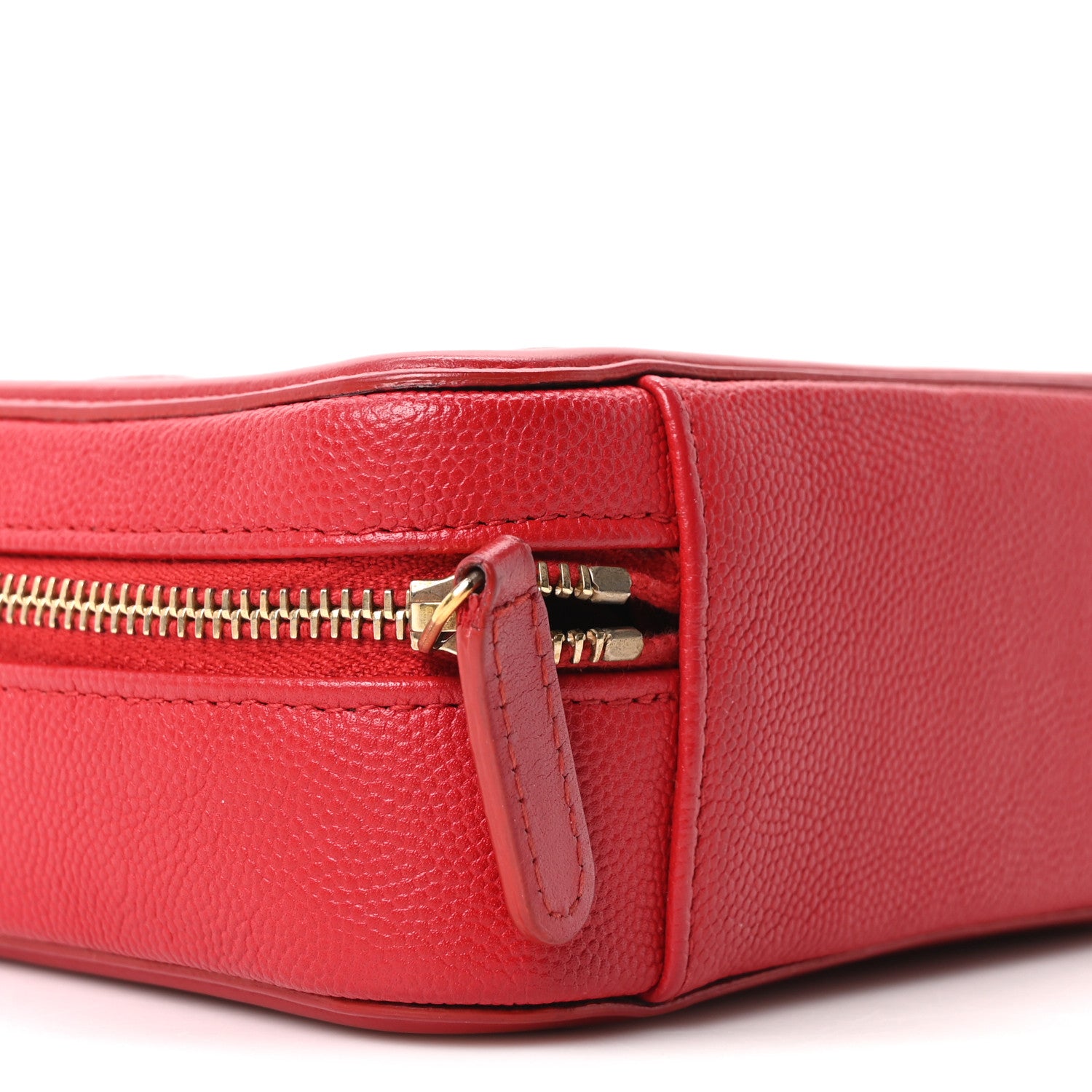 Chanel Caviar Quilted Filigree Vanity Clutch With Chain Red 9 of 10