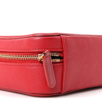 Chanel Caviar Quilted Filigree Vanity Clutch With Chain Red 9 of 10