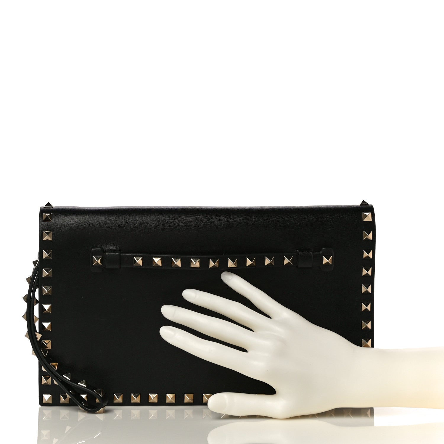 Valentino Garavani Nappa Rockstud Wristlet Clutch Black 2 of 19