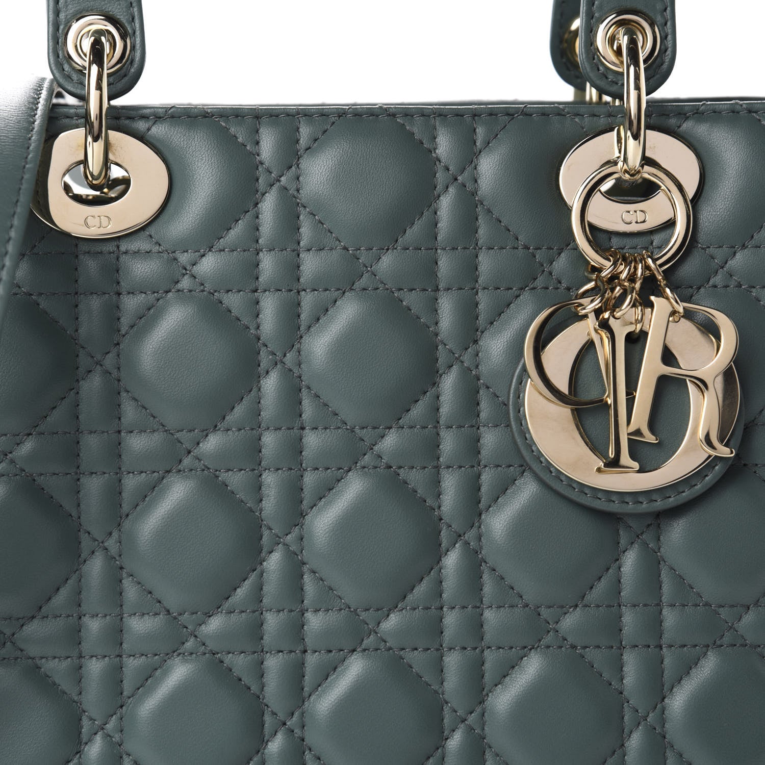 Christian Dior Lambskin Cannage Medium Lady Dior Orage 10 of 11