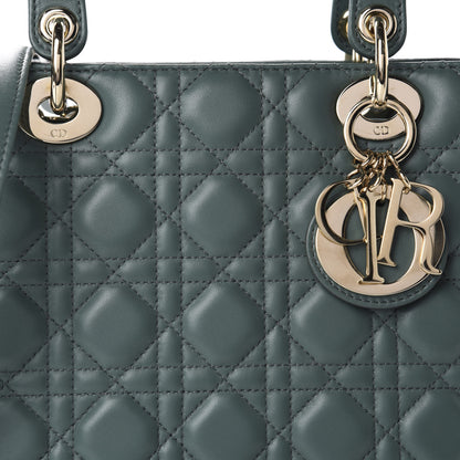 Christian Dior Lambskin Cannage Medium Lady Dior Orage 10 of 11