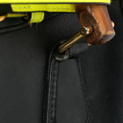 Gucci Calfskin Small Diana Tote Bag Black Yellow Fluo 13 of 14