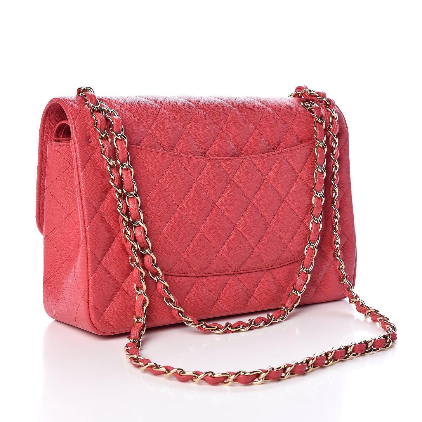 Caviar Quilted Jumbo Double Flap Dark Pink