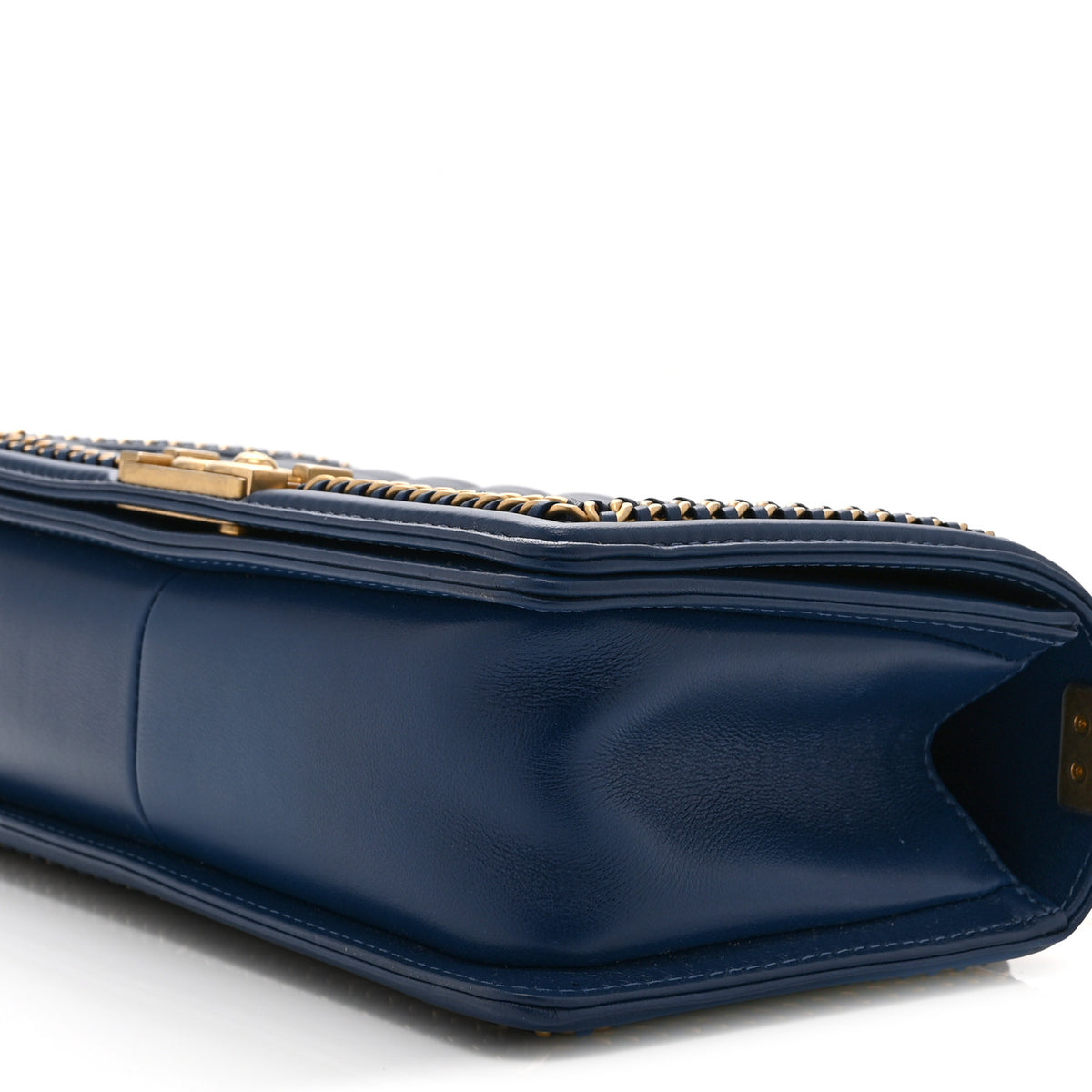 Chanel Lambskin Quilted Medium Top Handle Boy Flap Blue 10 of 10