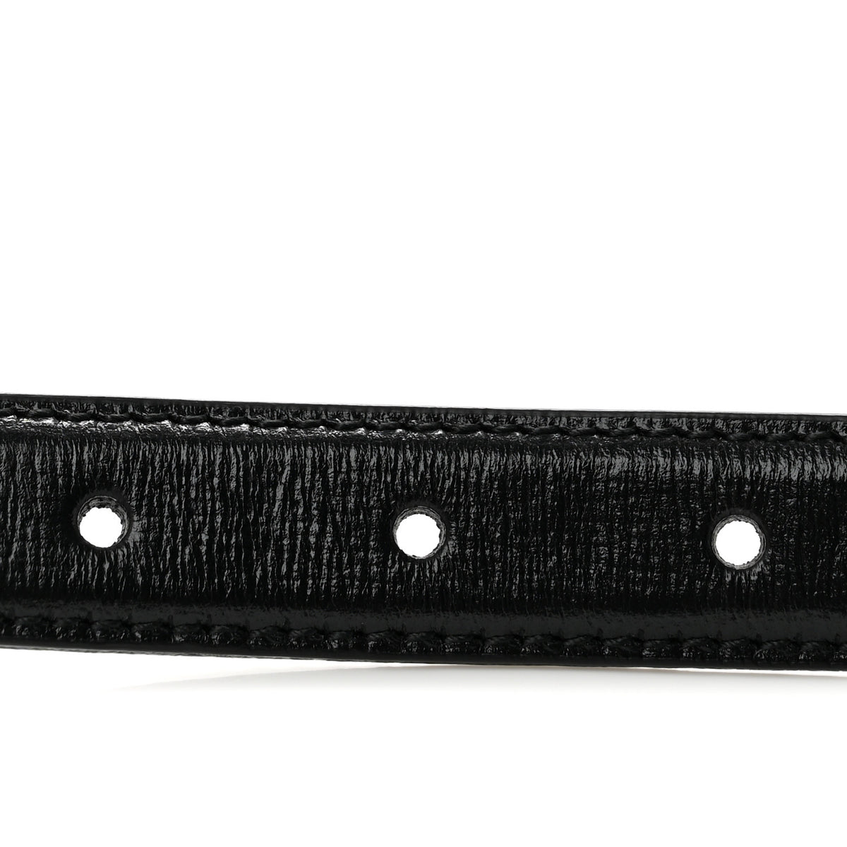 Azalea Calfskin Enamel Monochrome Double G 20mm Belt 80 32 Black
