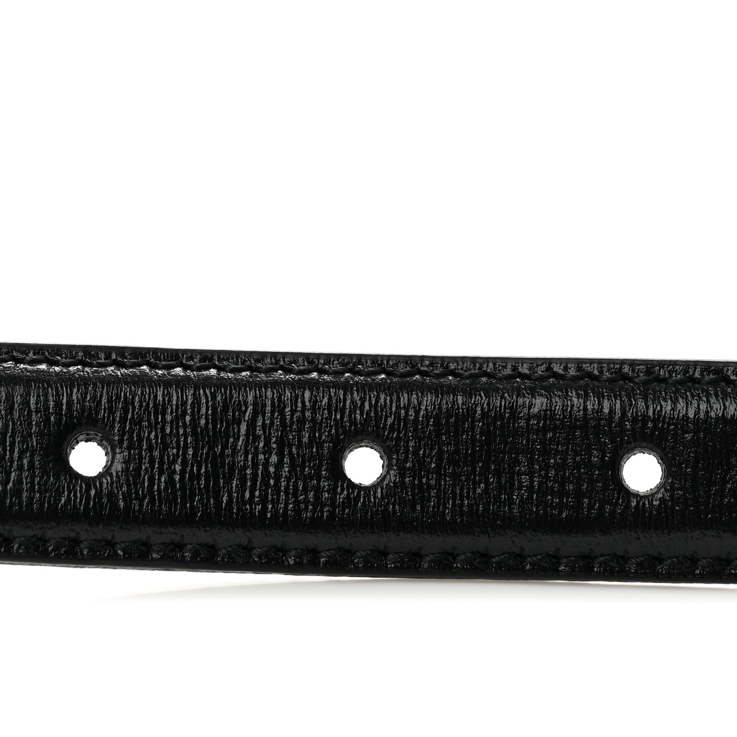 Gucci Azalea Calfskin Enamel Monochrome Double G 20mm Belt 80 32 Black 3 of 7
