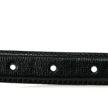Gucci Azalea Calfskin Enamel Monochrome Double G 20mm Belt 80 32 Black 3 of 7