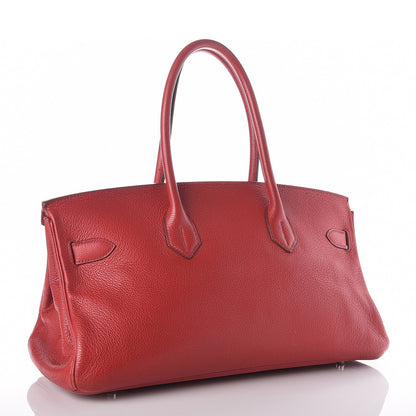 Hermes Taurillon Clemence JPG Shoulder Birkin II 42 Rouge Vif 3 of 34